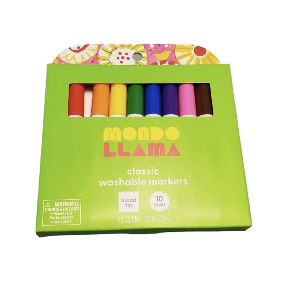 New Mondo Llama Kids Classic Washable Markers Broad Tip 10 Ct Bundle Pack 4
